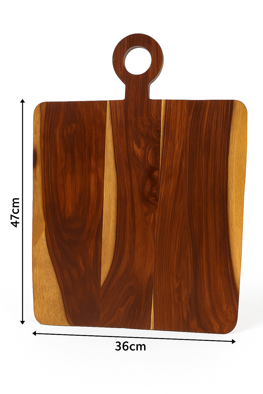 Handcrafted Rosewood Cutting Board with Handle – Premium Wooden Cheese Board for Kitchen, Serving, and Food Prep