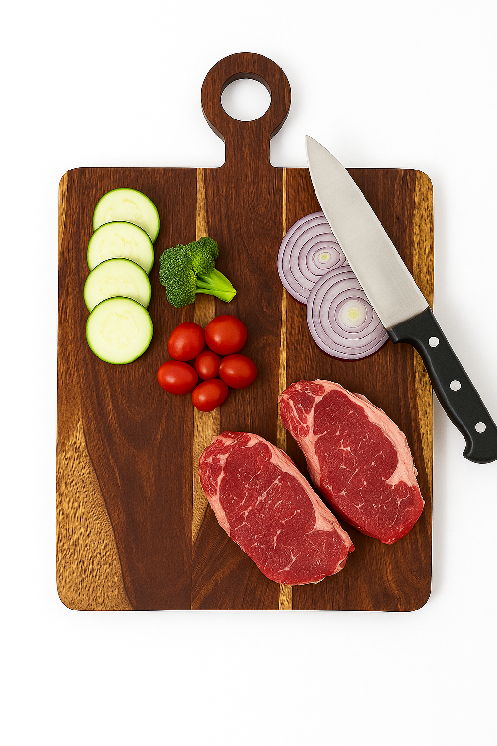 Handcrafted Rosewood Cutting Board with Handle – Premium Wooden Cheese Board for Kitchen, Serving, and Food Prep