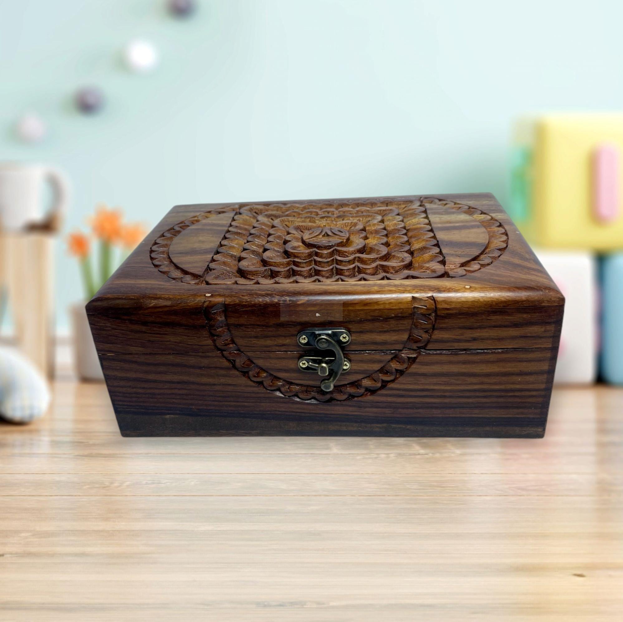 Handcrafted Rosewood Jewelry Box-Organizer-BEESARI