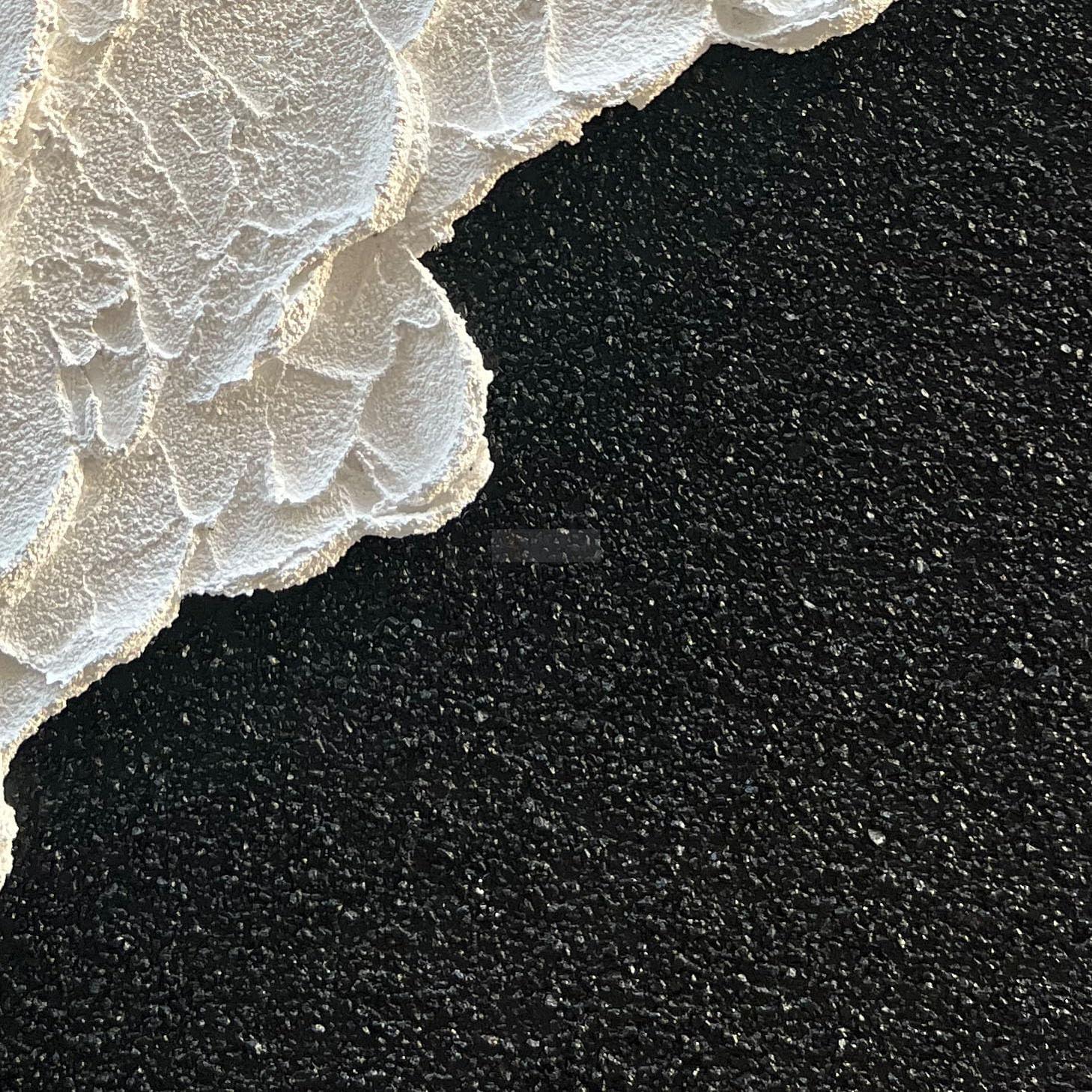 Handcrafted Thick Texture Black and White Abstract Canvas Art Ocean Wave Beach Landscape Oil Painting Home Wall Art Deco Oil Painting-Painting-BEESARI