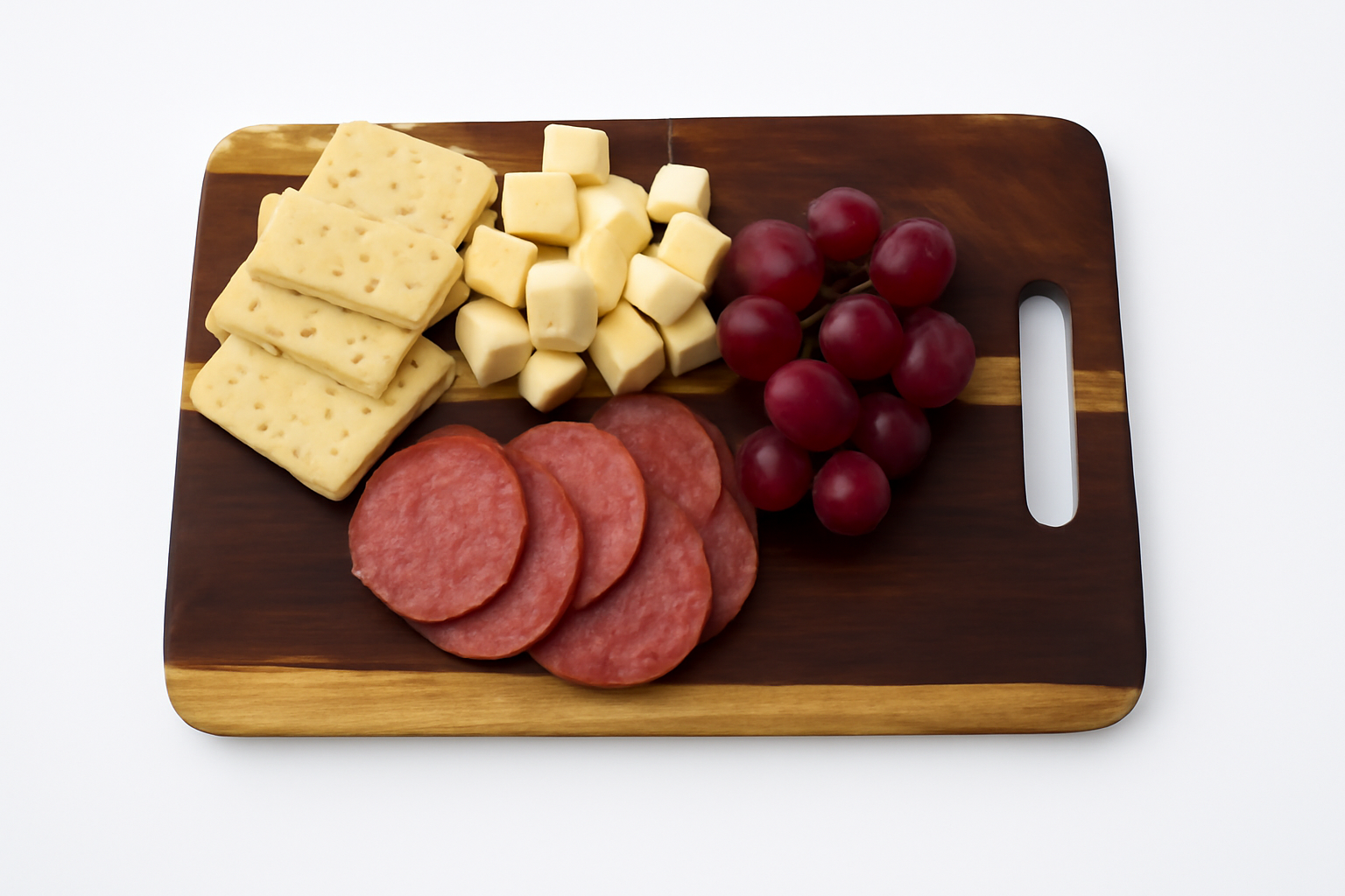Handcrafted Wooden Cutting Board with Handle – Rustic Live Edge Rosewood Chopping Board – Unique Grain Charcuterie Serving Board