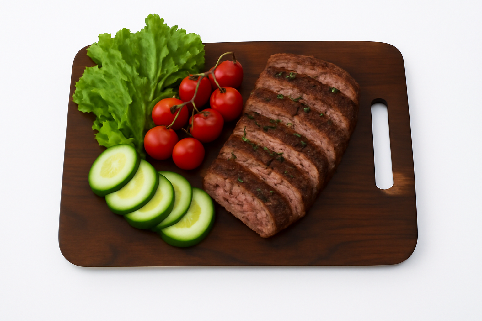 Handcrafted Wooden Cutting Board with Handle – Rustic Live Edge Rosewood Chopping Board – Unique Grain Charcuterie Serving Board