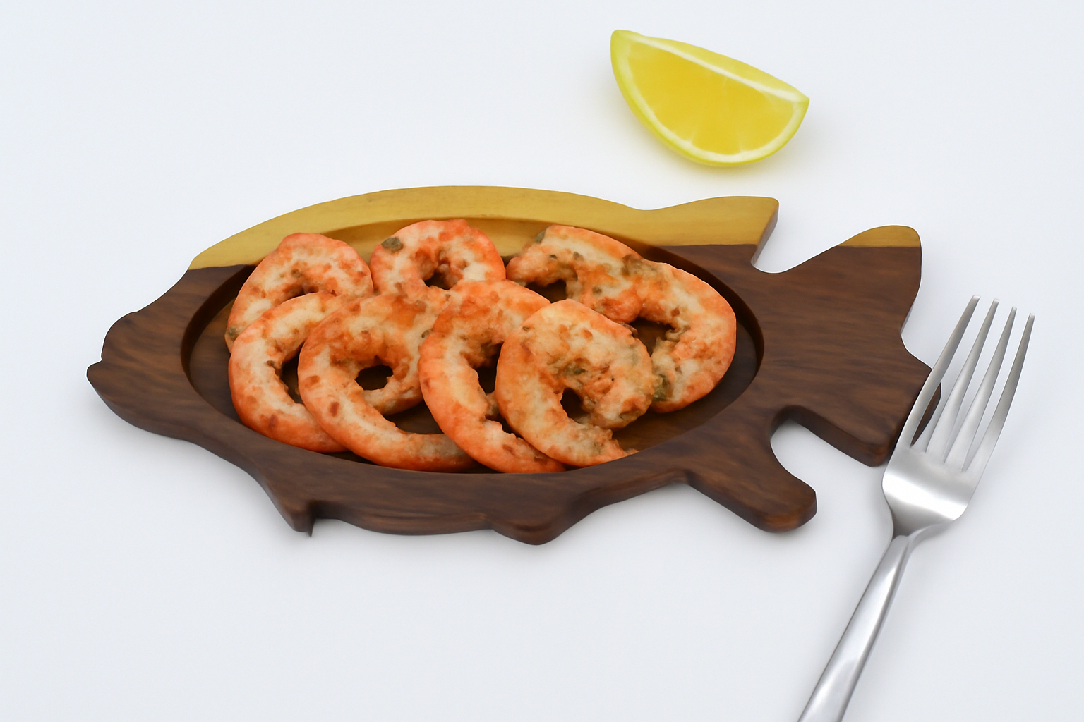 Handcrafted Wooden Fish Platter Serving Tray – Rustic Resin Accent, Coastal Decor, Appetizer or Sushi Board for Kitchen & Entertaining