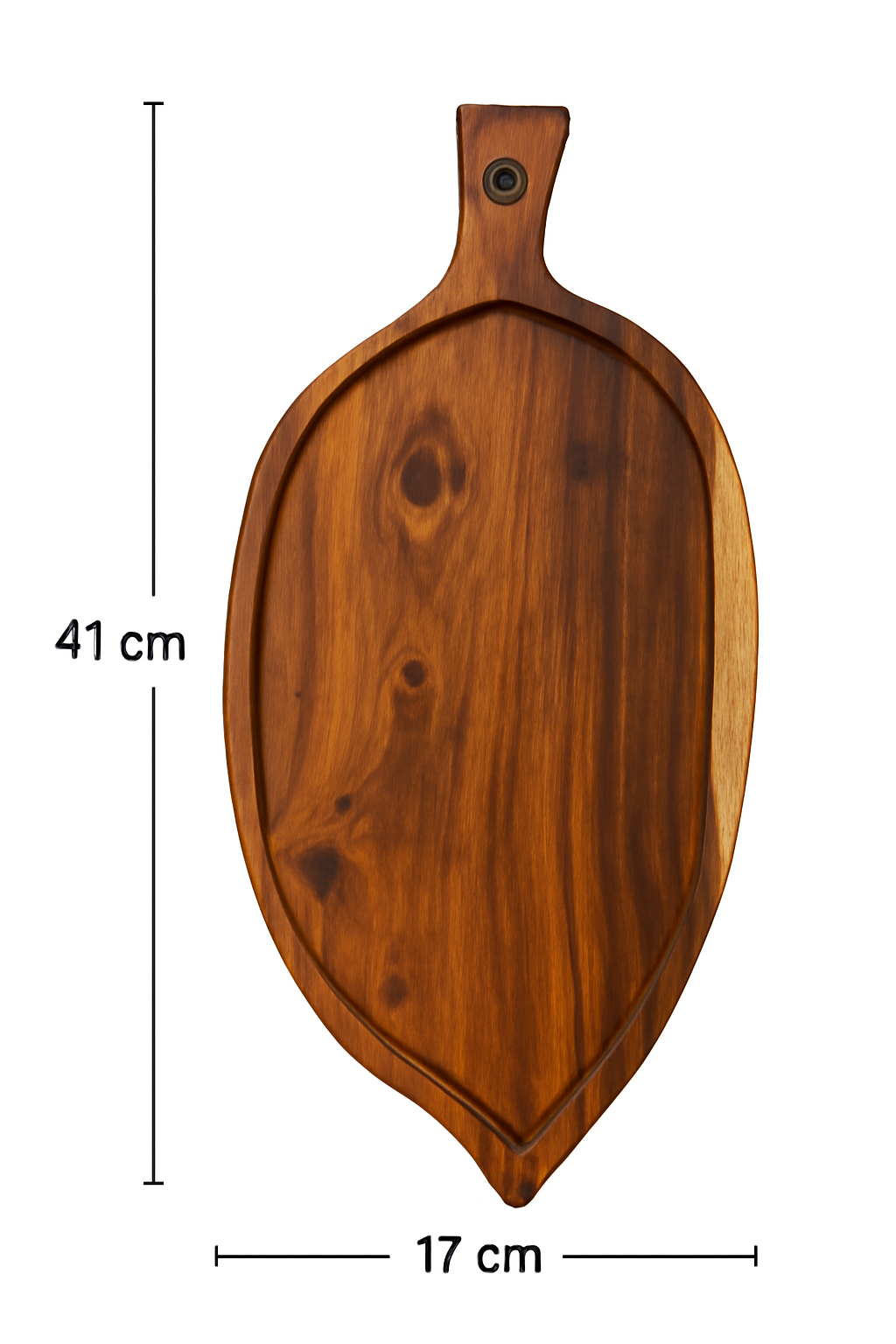 Handcrafted Wooden Leaf Platter for Serving Snacks, Premium Sheesham Wood Tray, Rustic Decorative Leaf-Shaped Platter for Dining & Kitchen Décor