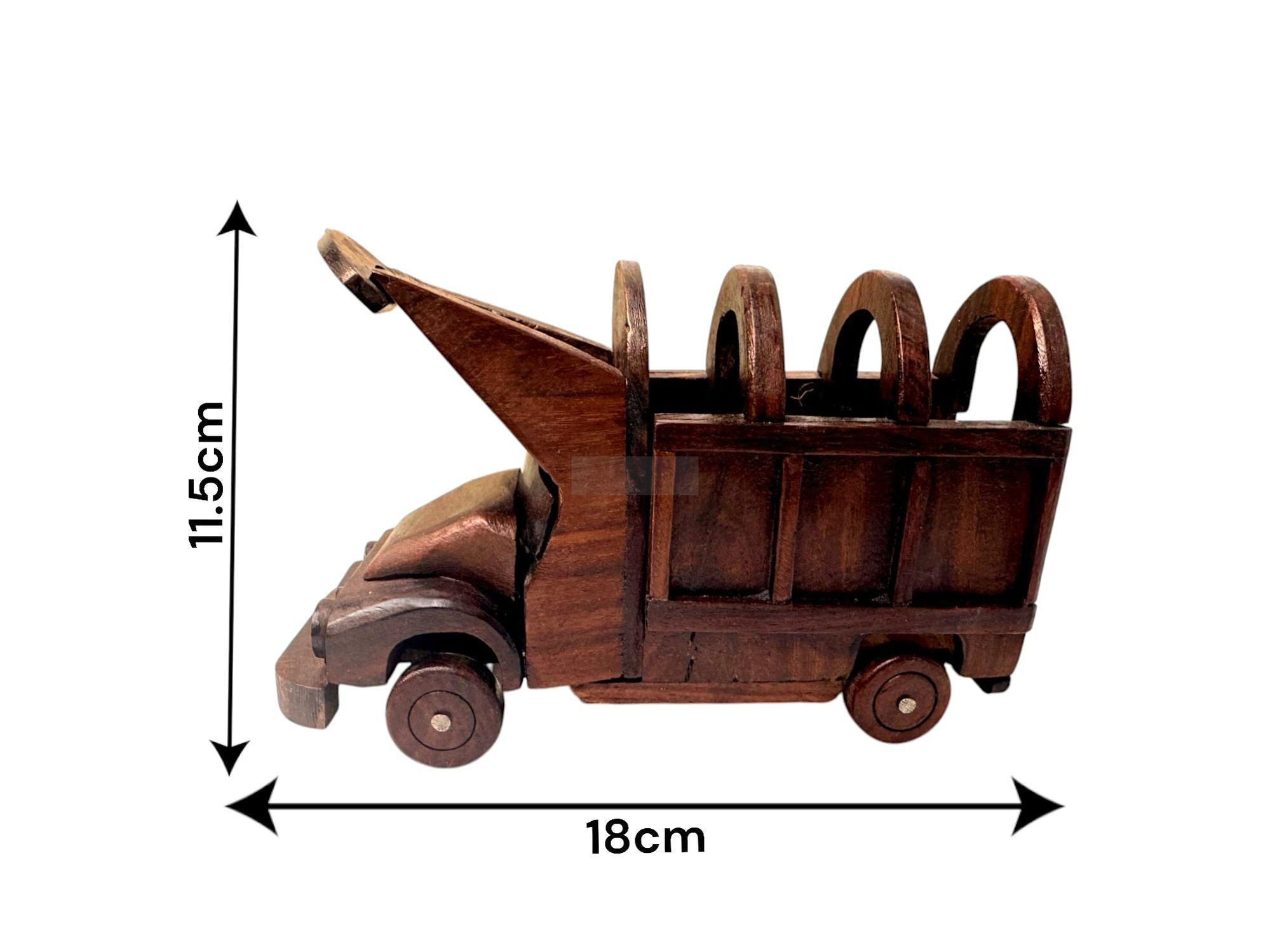 Handcrafted Wooden Truck Decor Piece - Rustic Vintage Design, Eco-Friendly Ornament for Home, Farmhouse, Office, or Gifting-Decor Pcs-BEESARI