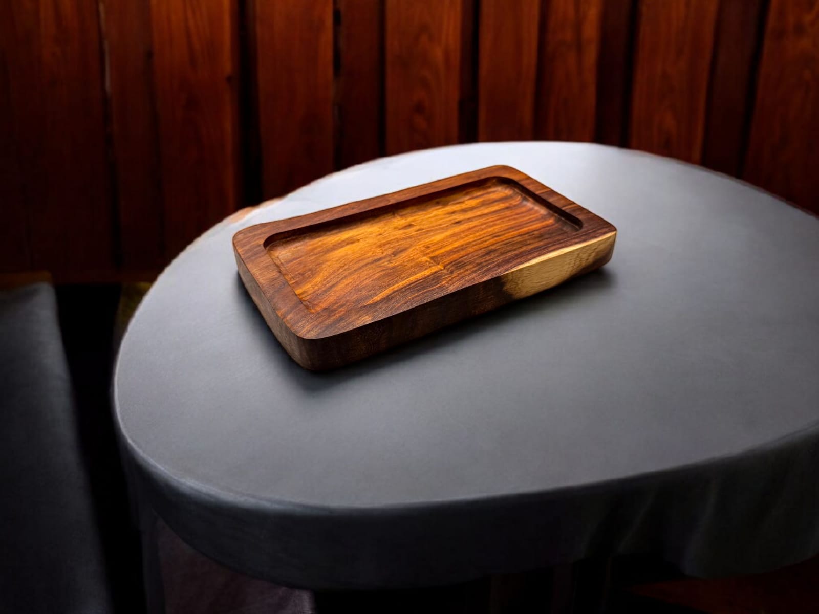 Handmade Rectangular Wooden Serving Tray – Rustic Solid Wood Platter for Kitchen, Coffee Table, Home Decor & Gifting – Natural Finish