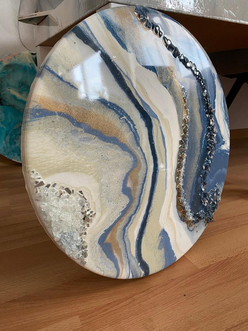Handmade Resin Art Clock - Elegant Home Decor and Housewarming Gift-Wall Clock-BEESARI