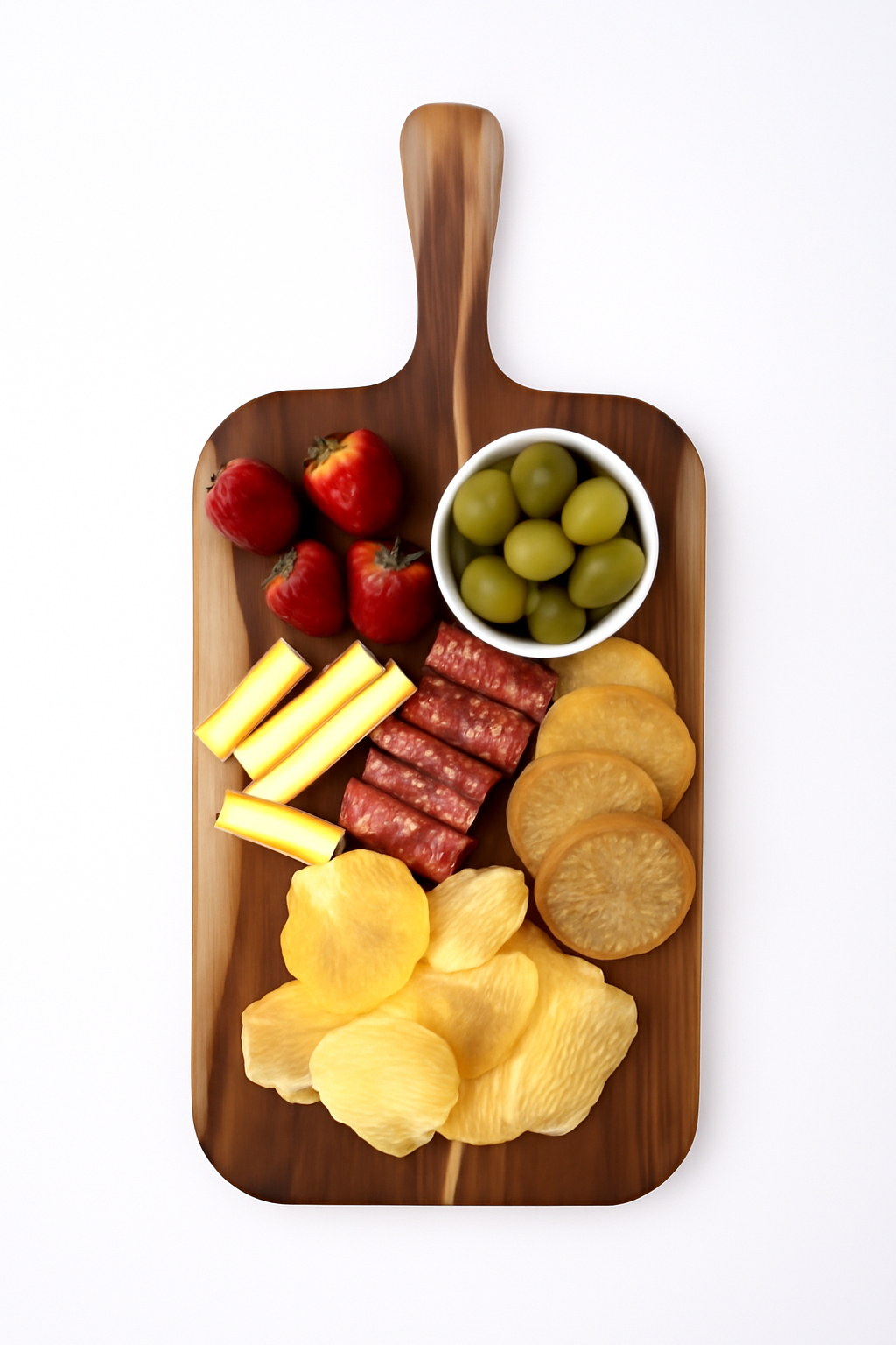 Handmade Wooden Cheese Board with Handle – Rustic Charcuterie Tray for Bread, Crackers, Meats & Fruits – Natural Paddle Style Serving Platter
