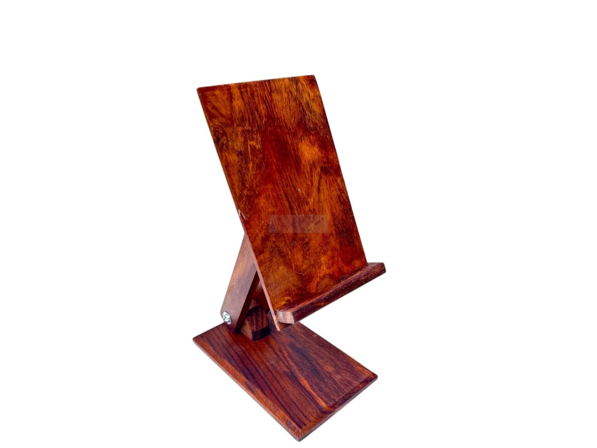 Handmade Wooden Mobile Stand - Stylish and Durable Desk Phone Holder Crafted from Chiniot Wood for a Premium, Eco-Friendly Touch to Your Workspace-Organizer-BEESARI