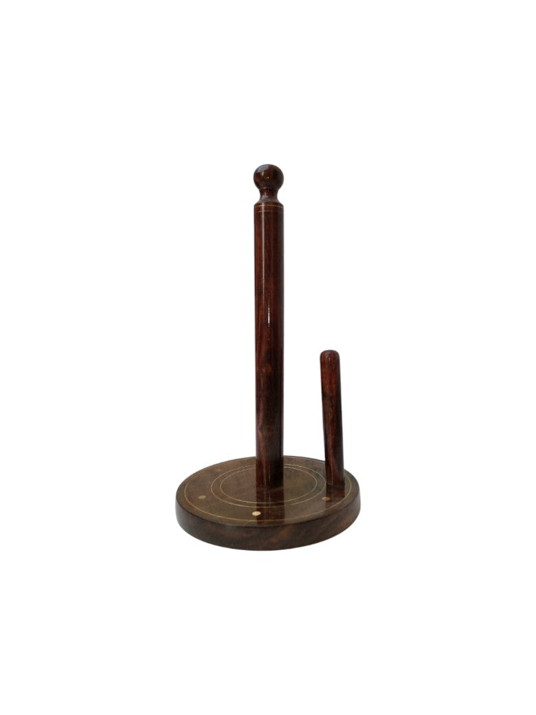 Handmade Wooden Tissue Roll Stand – Antique Carved Traditional Pakistani Home Decor, Natural Artistic Wooden Tissue Holder for Bathroom, Rustic & Decorative-Holder-BEESARI