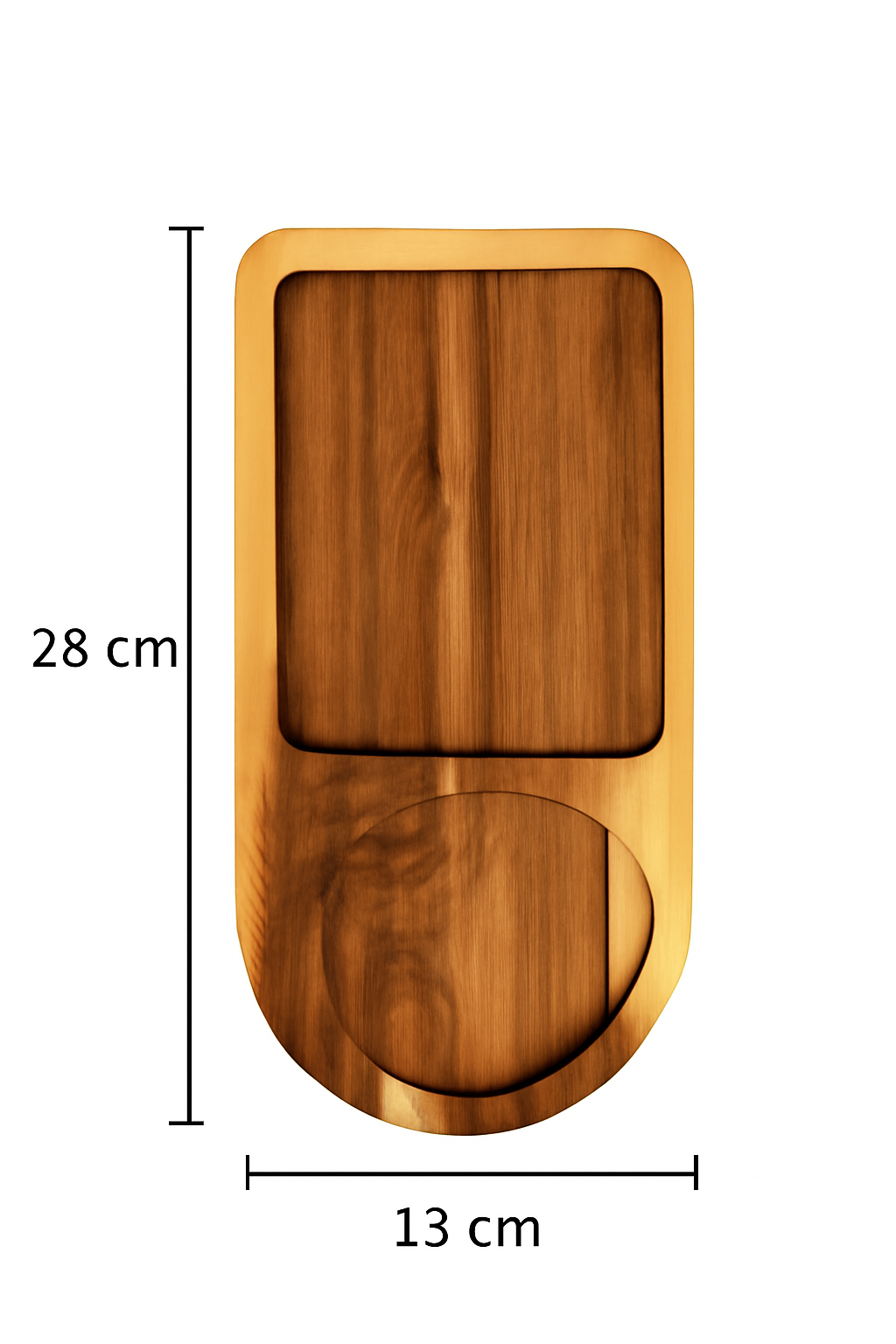 Handmade Wooden Two Portion Platter – Rustic Two Compartment Serving Tray for Snacks, Appetizers, Dips, Cheese & Crackers – Natural Wood Finish