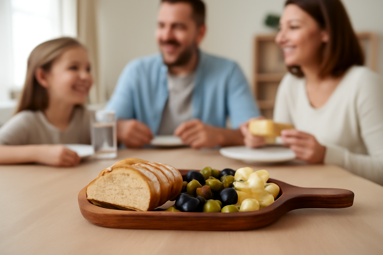 Handmade Wooden Two Portion Serving Tray with Handle – Rustic Rosewood Snack, Dip, Charcuterie, Cheese & Cracker Tray for Home & Kitchen Entertaining
