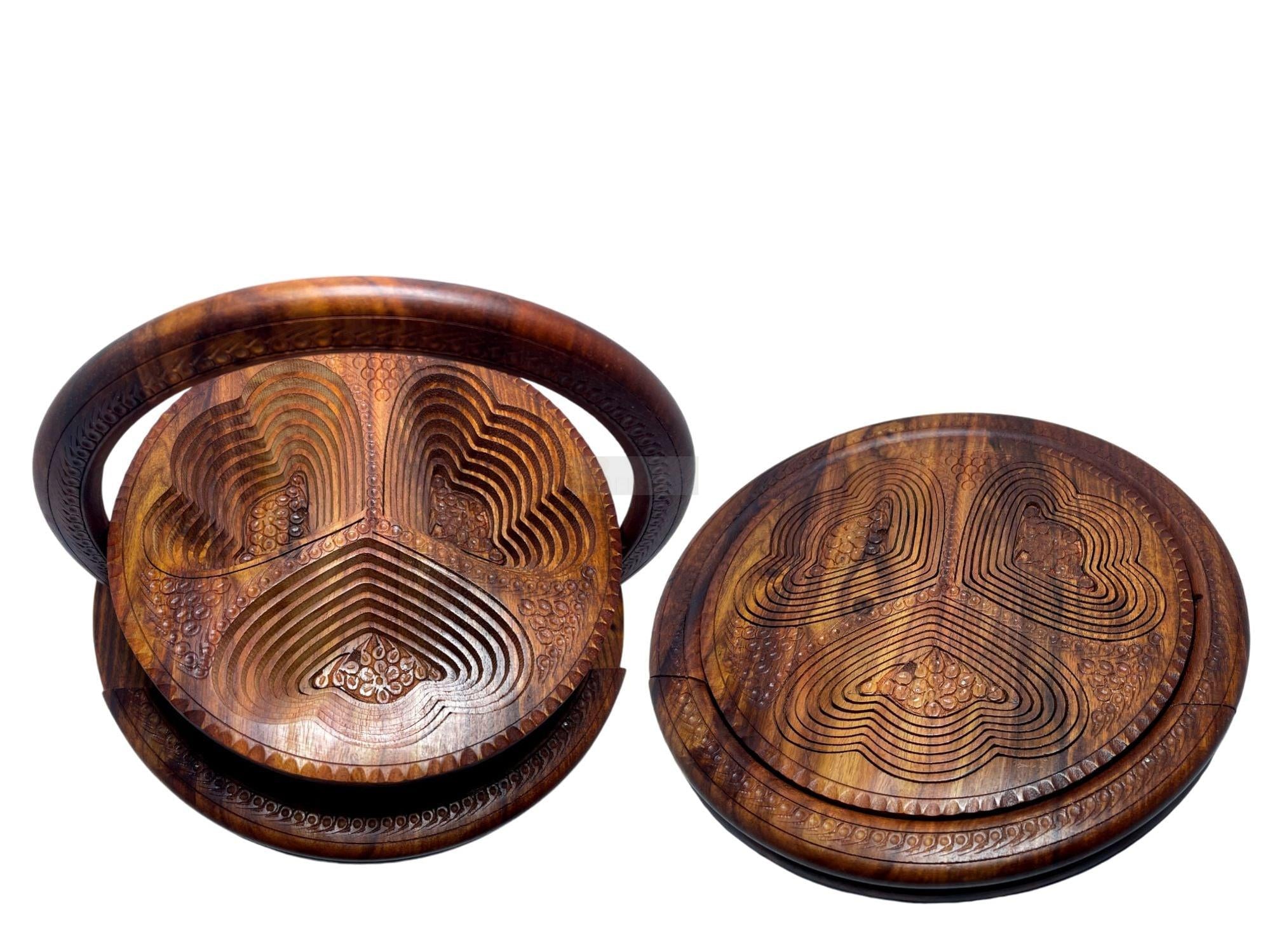 Heart-Shaped 3 Portion Round Foldable Tray-Trays-BEESARI