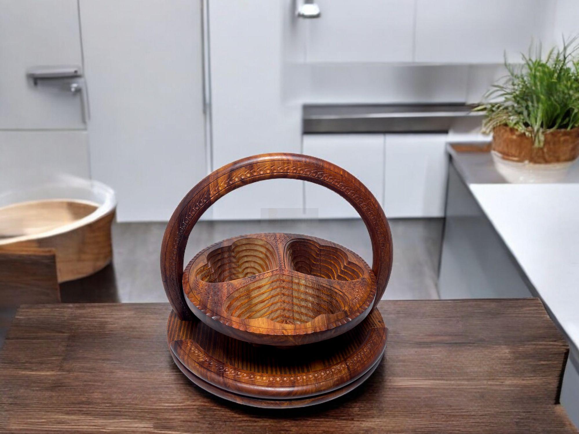 Heart-Shaped 3 Portion Round Foldable Tray-Trays-BEESARI