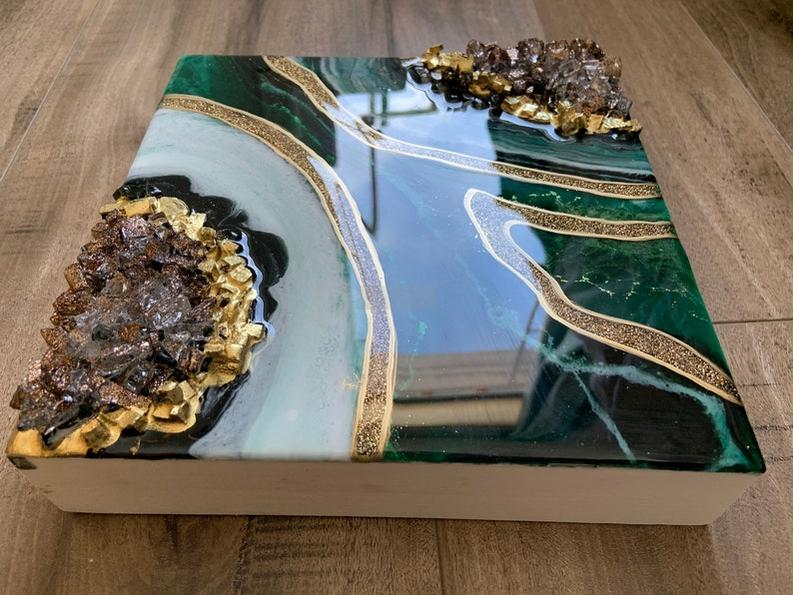 High-Shine Resin Wall Art - Set of Two-Wall Decor-BEESARI