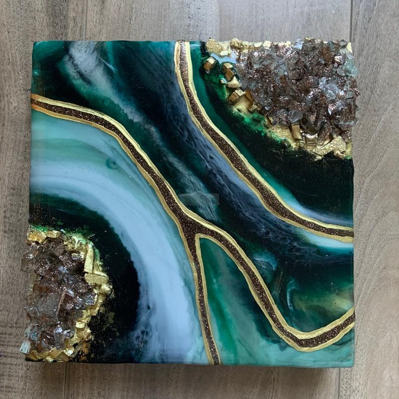 High-Shine Resin Wall Art - Set of Two-Wall Decor-BEESARI