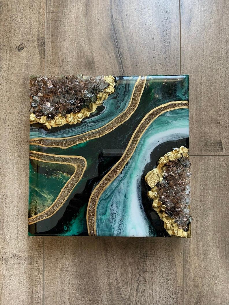 High-Shine Resin Wall Art - Set of Two-Wall Decor-BEESARI