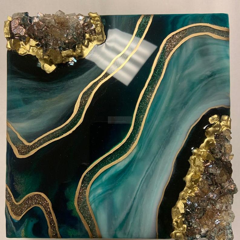 High-Shine Resin Wall Art - Set of Two-Wall Decor-BEESARI