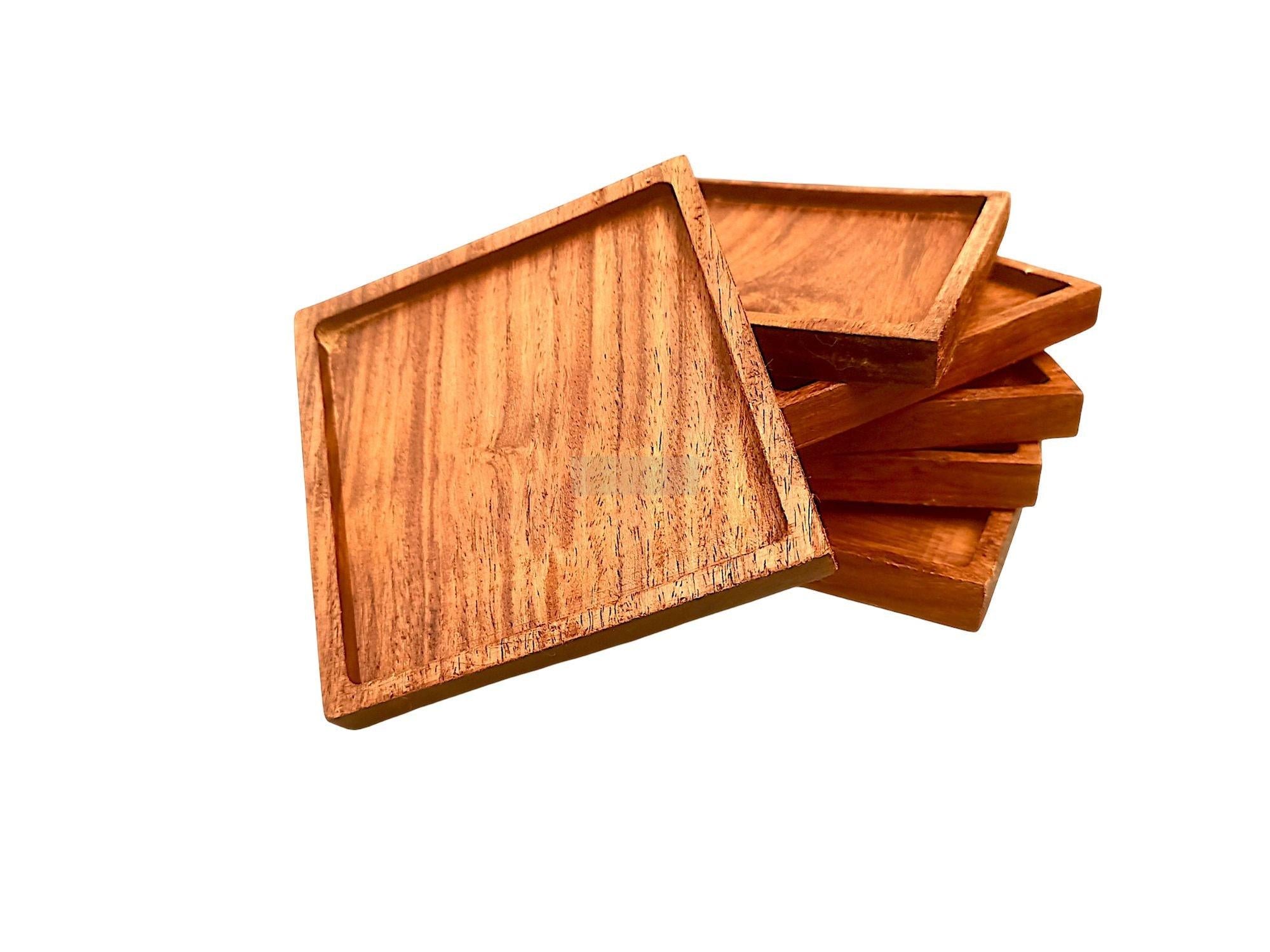 Modern Style Rosewood Cup Coasters – 4 & 6 Piece Sets for Home Décor-Trays-BEESARI