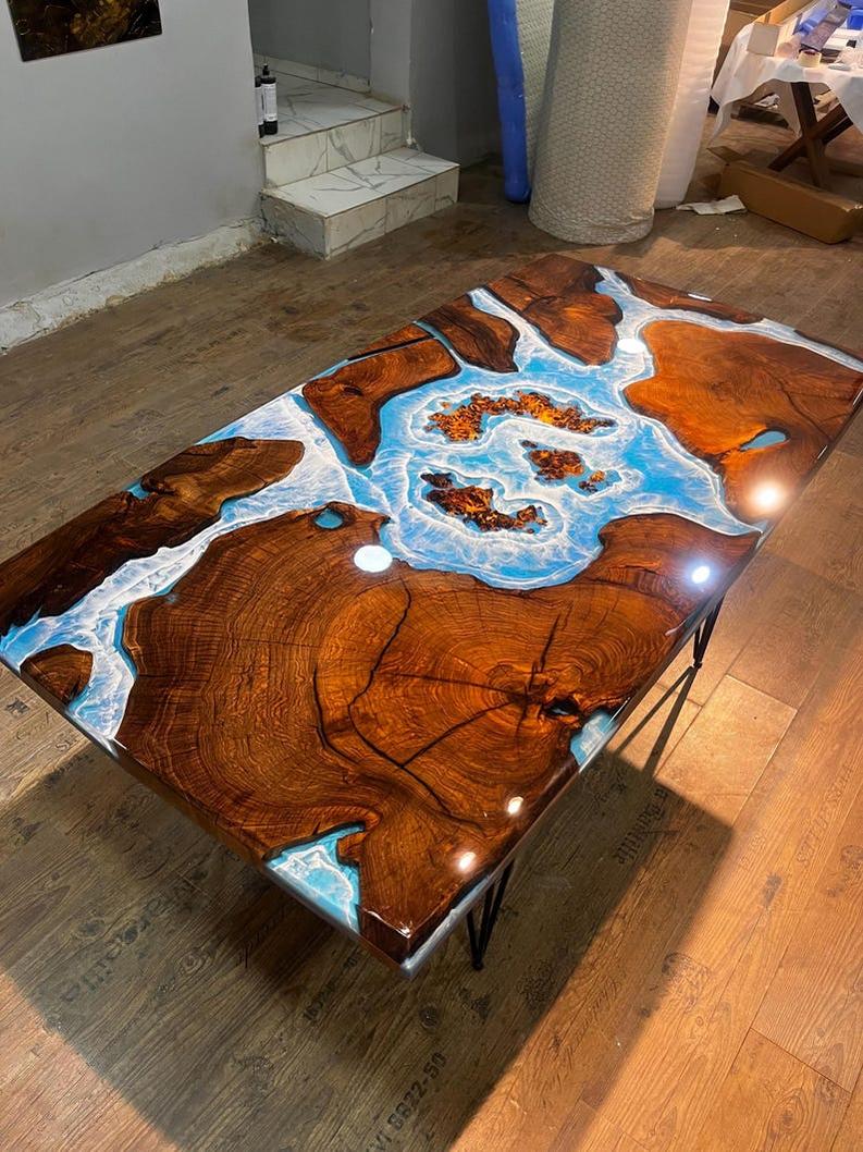 Multiple Pieces Live Edge Rosewood Resin Table - Unique & Elegant-Tables-BEESARI