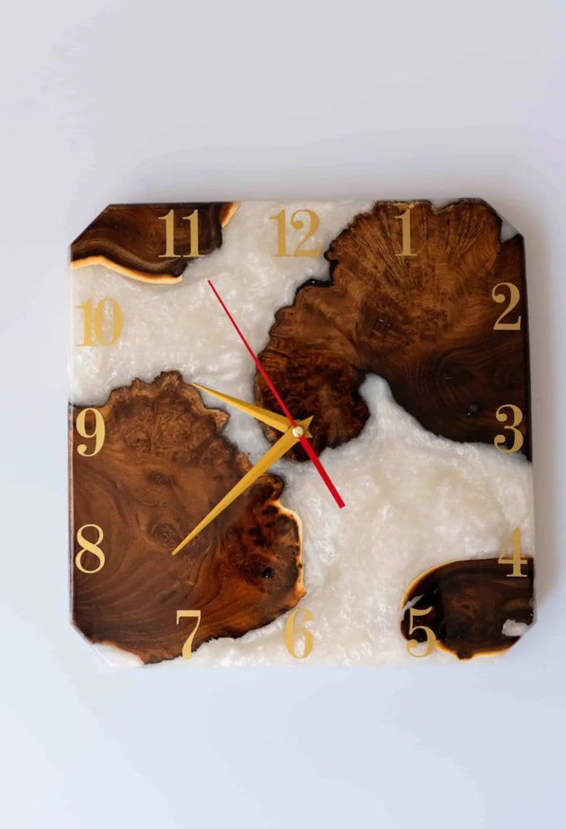 Natural Rosewood Resin Wall Clock Design-Wall Clock-BEESARI