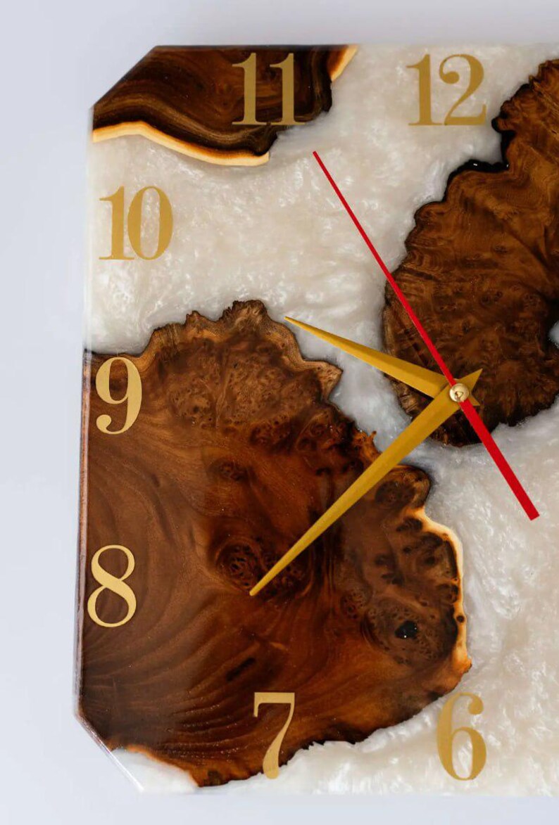 Natural Rosewood Resin Wall Clock Design-Wall Clock-BEESARI