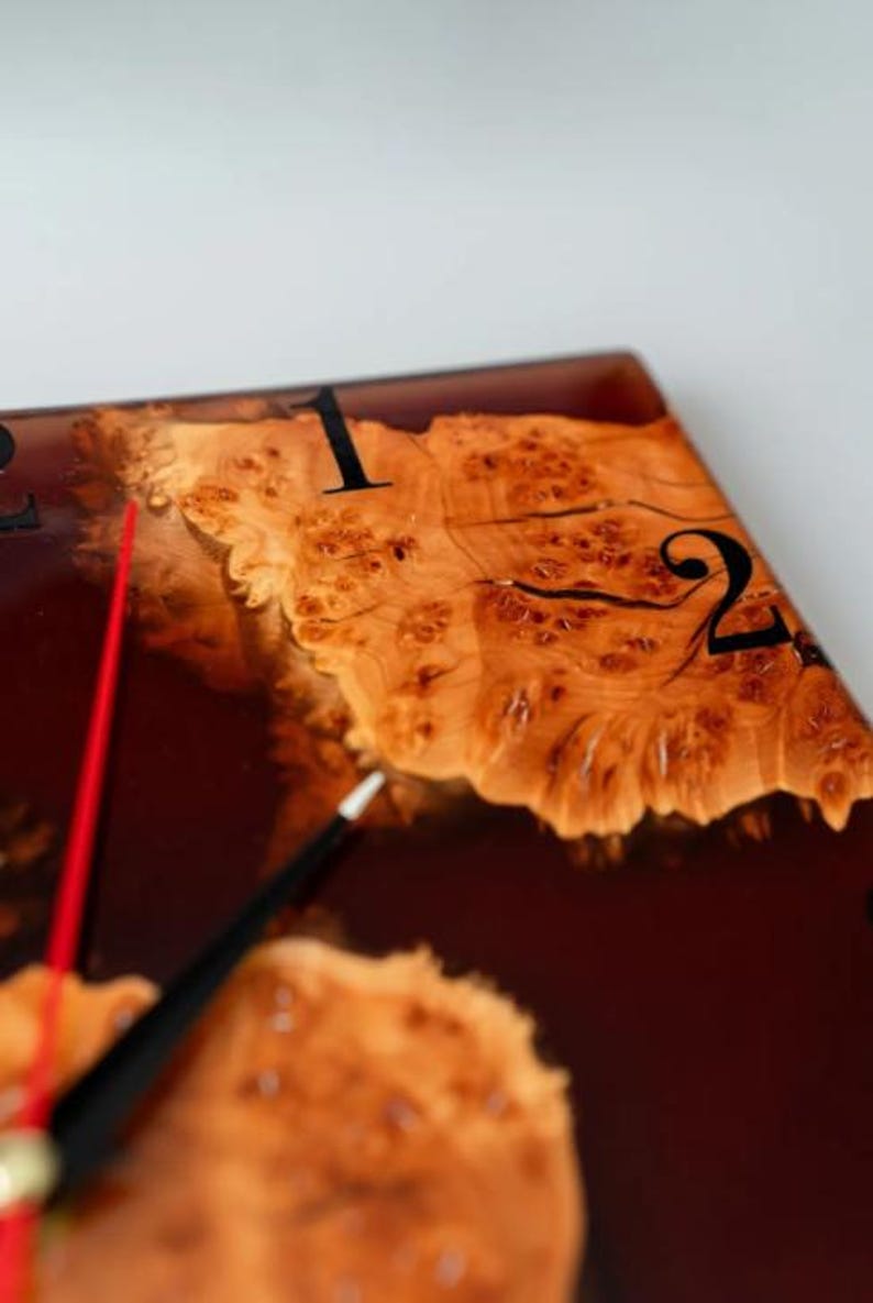 Resin Handcrafted 12x12 Unique Square Wall Clock - Personalized Wooden Art Decor-Wall Clock-BEESARI