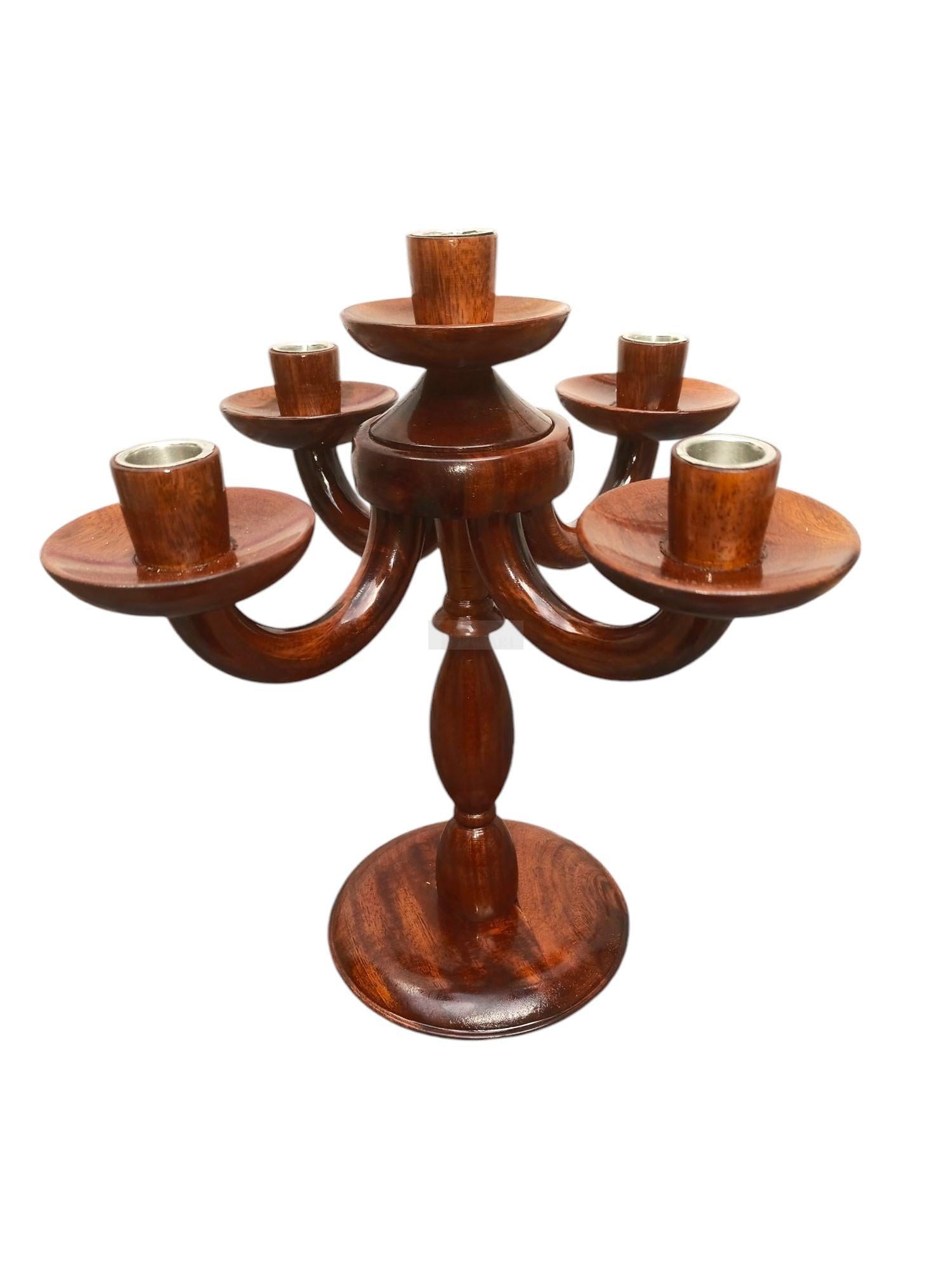 Rosewood Decorative Candle Holder for Five Candles-Holder-BEESARI