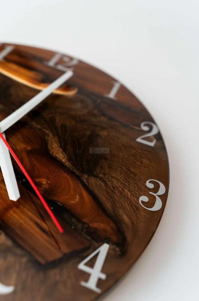 Rosewood and Resin Wall Clock: A Modern Touch-Wall Clock-BEESARI