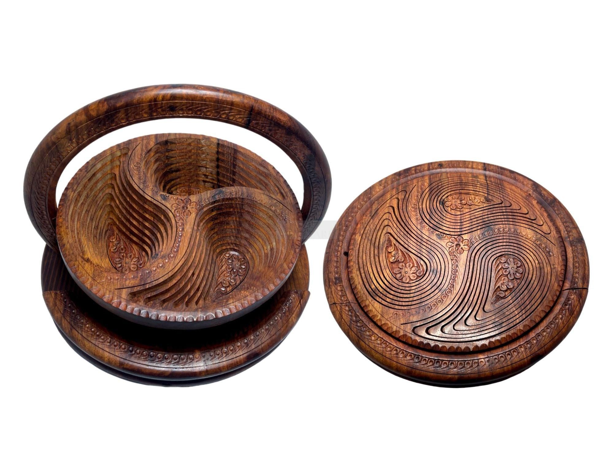 Round Shape 3 Portion Foldable Tray-Trays-BEESARI