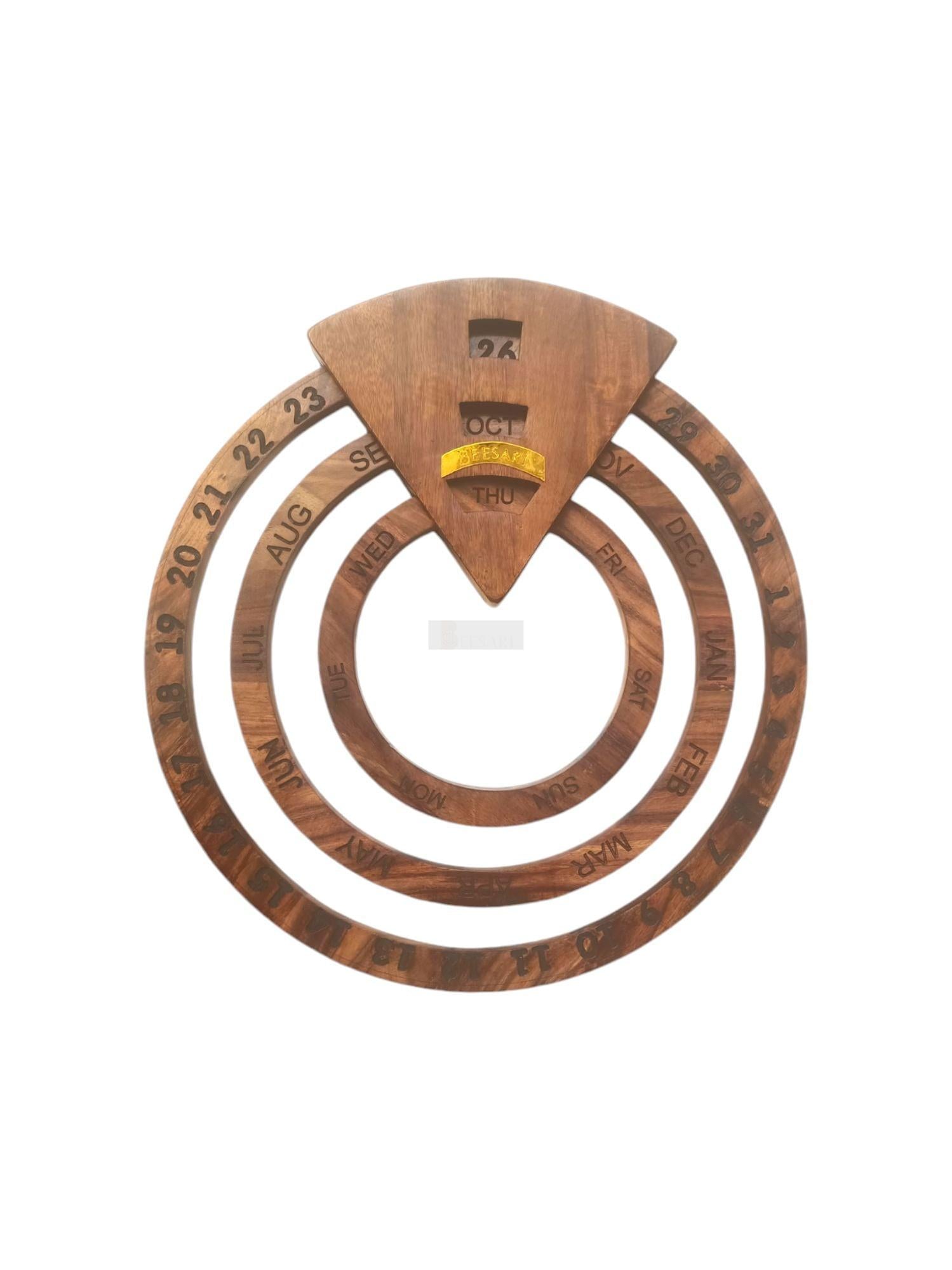 Rustic Round Wall Calendar-Wall Decor-BEESARI