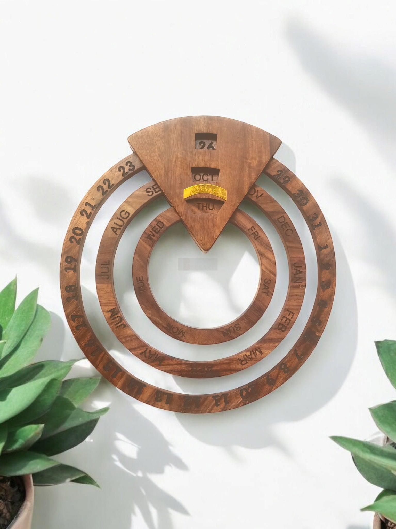 Rustic Round Wall Calendar-Wall Decor-BEESARI
