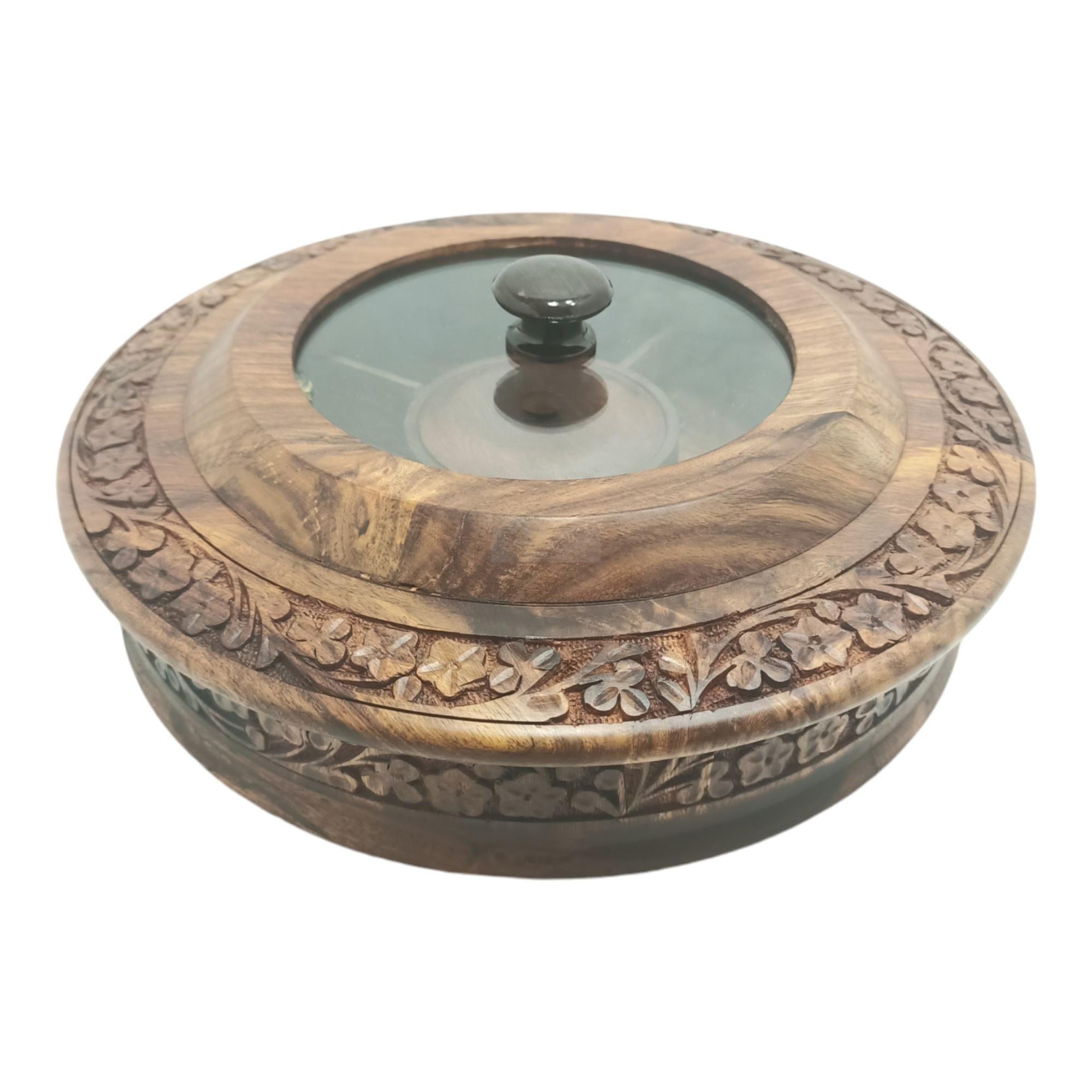 Sheesham Handcrafted Dry Fruits Tray-Trays-BEESARI