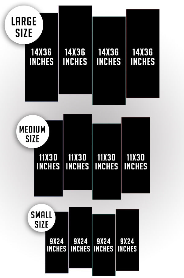 Abstract Beautiful Black & White Running Horses (4 Panel) Animal Wall