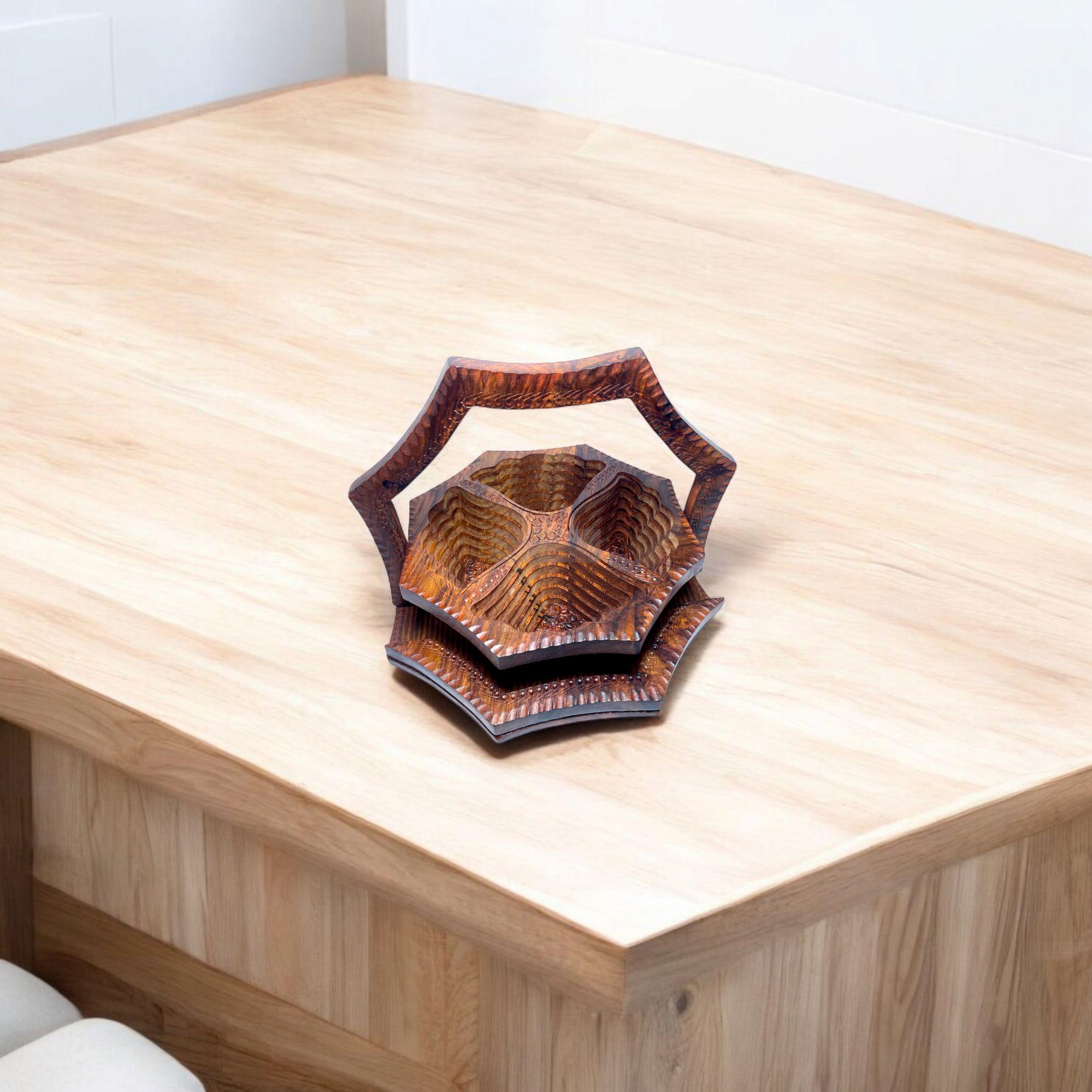 Star Shape 4 Heart Pockets Foldable Tray-Trays-BEESARI