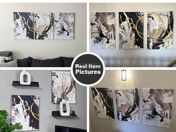 Wall Decor Living Room Modern Canvas Wall Art Extra Large Abstract Artwork Office Decor Black White Wall Painting Handmade Textured Painting for Dining Room Home Wall Decoration-Painting-BEESARI