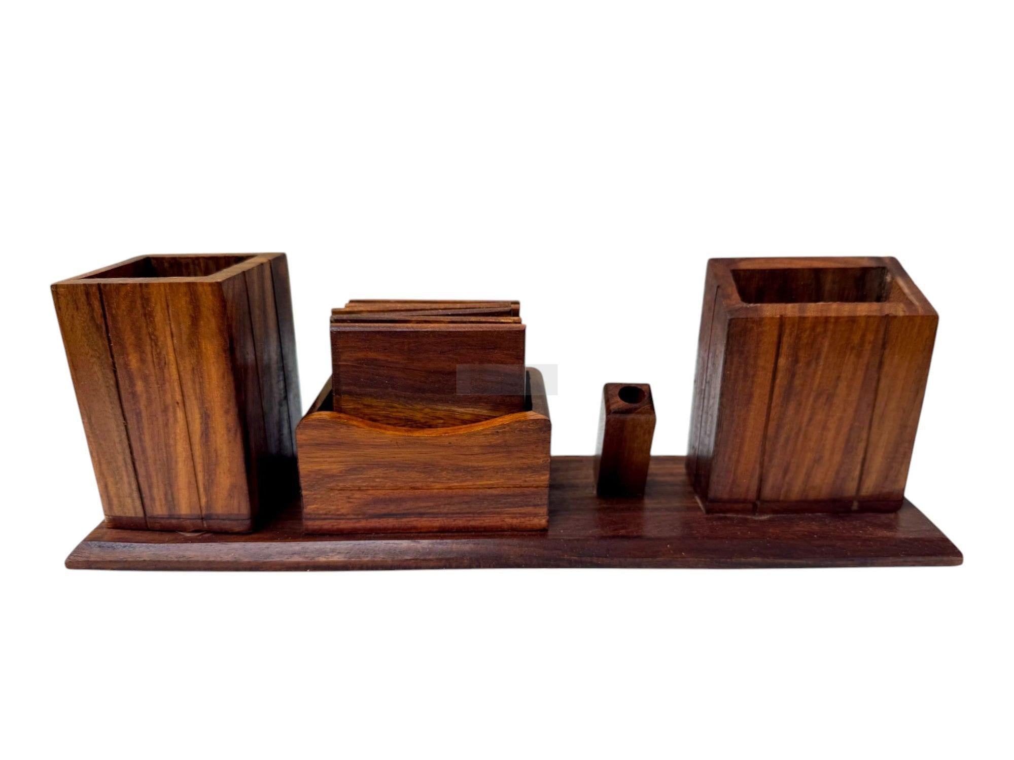 Wooden Desk Organizer for Office - Eco-Friendly, Stylish & Durable with Multiple Compartments for Home and Office Use-Organizer-BEESARI