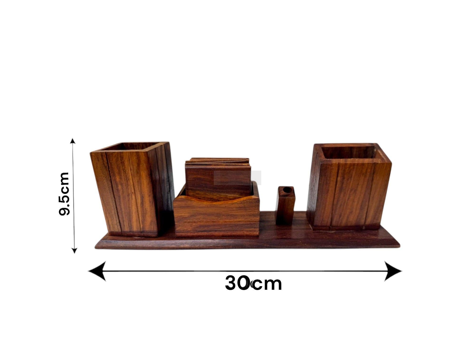 Wooden Desk Organizer for Office - Eco-Friendly, Stylish & Durable with Multiple Compartments for Home and Office Use-Organizer-BEESARI