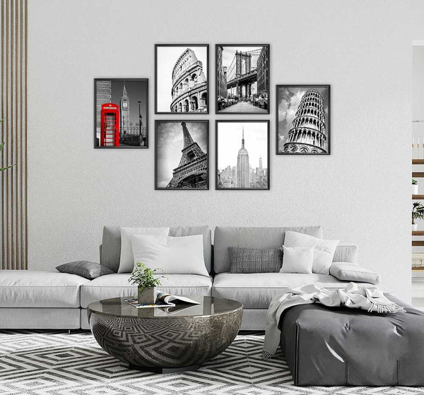 Black & White Architectural Set (6 Panel) Architecture Wall Art