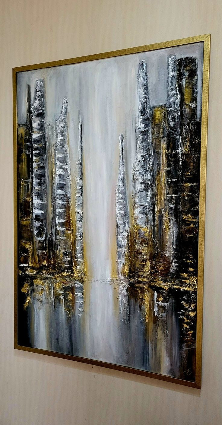 Modern Abstract City Painting-Painting-BEESARI