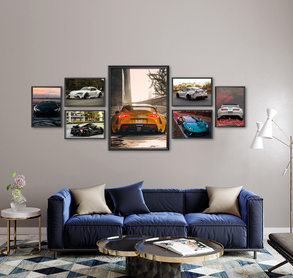 Colorful Luxury Cars Collection (7 Panel) Cars Wall Art