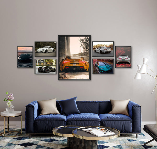 Colorful Luxury Cars Collection (7 Panel) Cars Wall Art