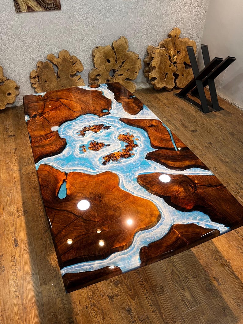 Multiple Pieces Live Edge Rosewood Resin Table - Unique & Elegant-Tables-BEESARI
