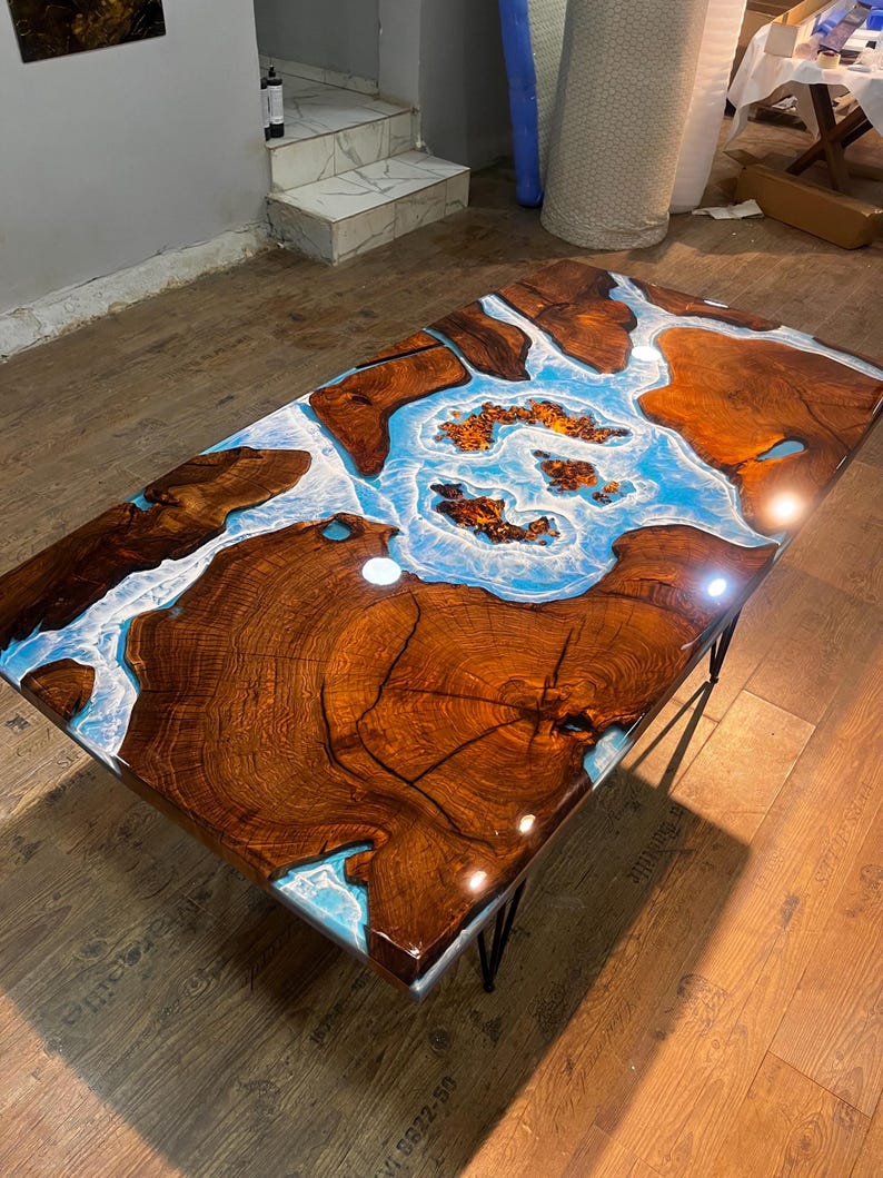 Multiple Pieces Live Edge Rosewood Resin Table - Unique & Elegant-Tables-BEESARI