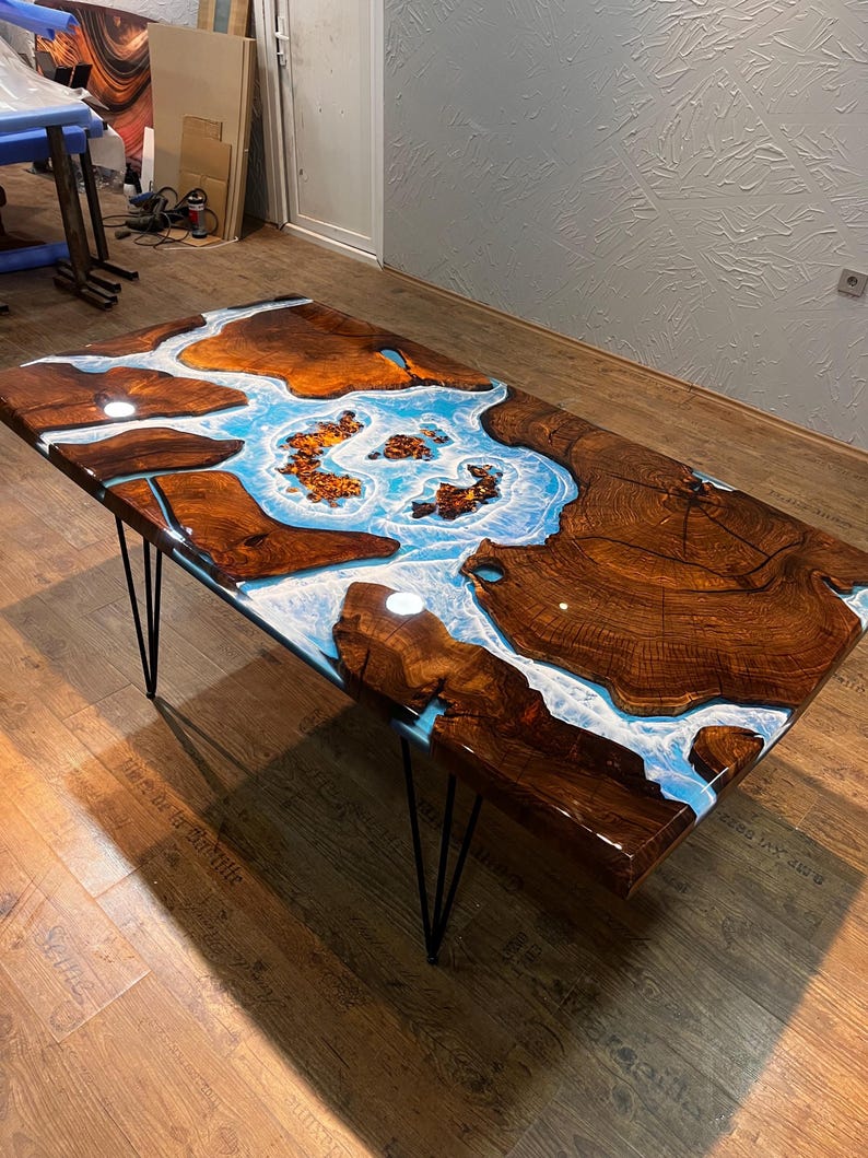 Multiple Pieces Live Edge Rosewood Resin Table - Unique & Elegant-Tables-BEESARI