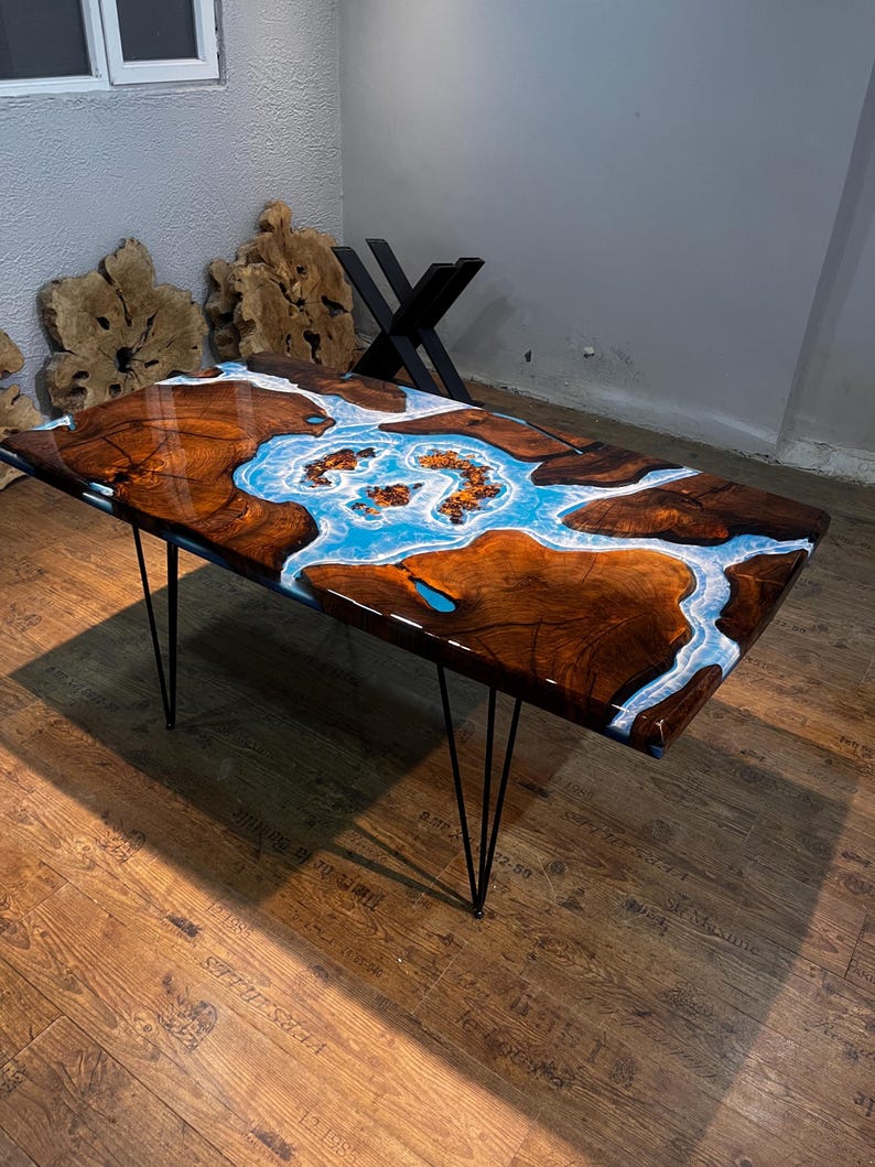 Multiple Pieces Live Edge Rosewood Resin Table - Unique & Elegant-Tables-BEESARI