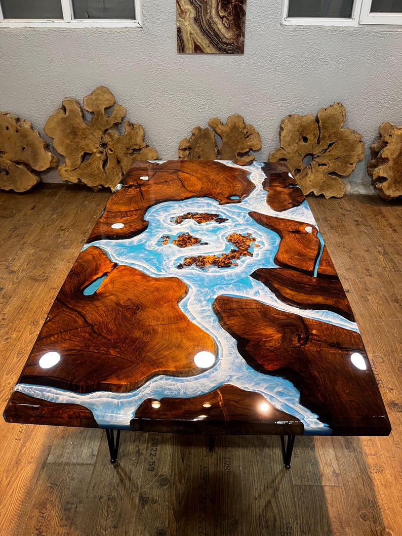 Multiple Pieces Live Edge Rosewood Resin Table - Unique & Elegant-Tables-BEESARI