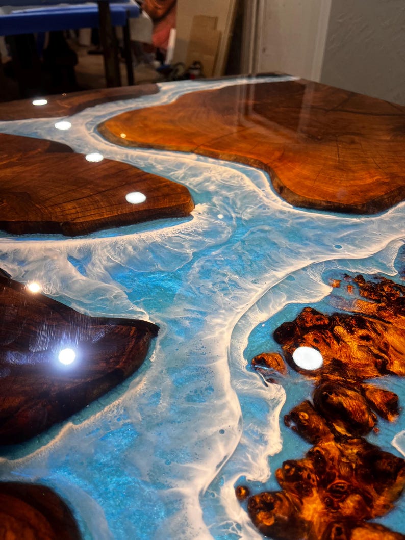 Multiple Pieces Live Edge Rosewood Resin Table - Unique & Elegant-Tables-BEESARI